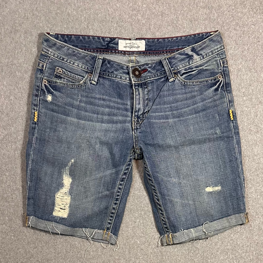 Aeropostale Distressed Bermuda Jean Shorts Size 7/8